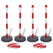 Set of 4 Chain Posts and 2 Plastic Chians of 10 m Each