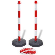 Set of 4 Chain Posts and 2 Plastic Chians of 10 m Each