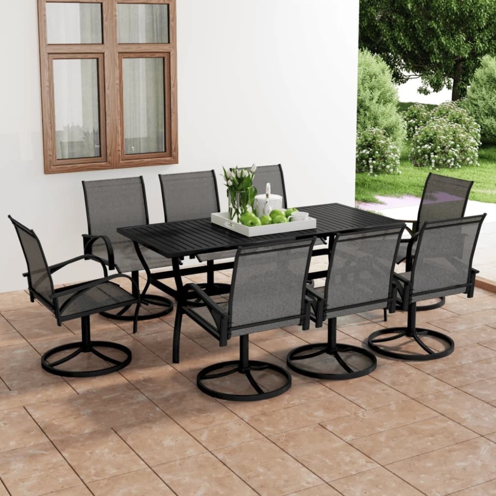 5 Piece Garden Dining Set Textilene and Steel