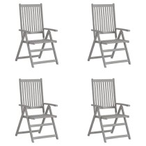 Garden Reclining Chairs 8 pcs Grey Solid Acacia Wood