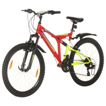 Mountainbike 21 Gang 26 Zoll Rad 36 cm Schwarz