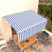 Manual Retractable Awning with Blind 4.5x3m Orange&Brown