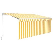 Manual Retractable Awning with Blind 4.5x3m Orange&Brown