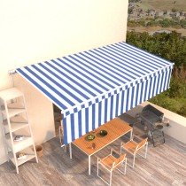 Manual Retractable Awning with Blind 4.5x3m Orange&Brown