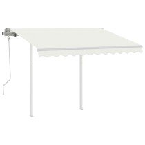 Markise Manuell Einziehbar mit Pfosten 3x2,5 m Blau & Weiß