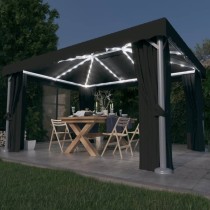 Gazebo with Curtain&LED...