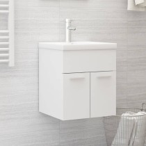 Sink Cabinet with Built-in Basin High Gloss White Engineered Wood