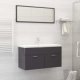 Bathroom Furniture Set White and Sonoma Oak Engineered Wood