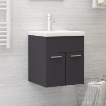 Sink Cabinet with Built-in Basin High Gloss White Engineered Wood