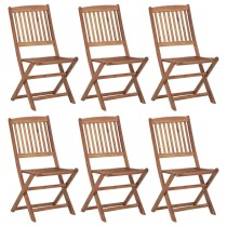 Folding Outdoor Chairs 8 pcs Solid Acacia Wood