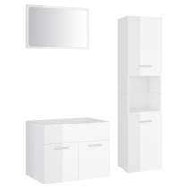 Bathroom Furniture Set White Engineered Wood