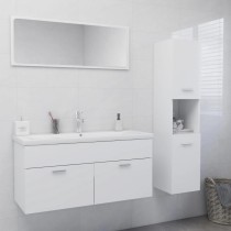 Bathroom Furniture Set White Engineered Wood