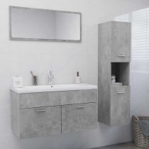 Bathroom Furniture Set White Engineered Wood