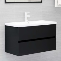 Sink Cabinet with Built-in Basin Brown Oak Engineered Wood