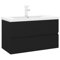 Sink Cabinet with Built-in Basin Brown Oak Engineered Wood