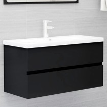 Sink Cabinet with Built-in Basin Brown Oak Engineered Wood