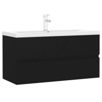 Sink Cabinet with Built-in Basin Brown Oak Engineered Wood