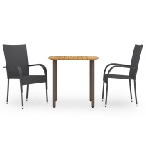 5 Piece Garden Dining Set Poly Rattan Grey