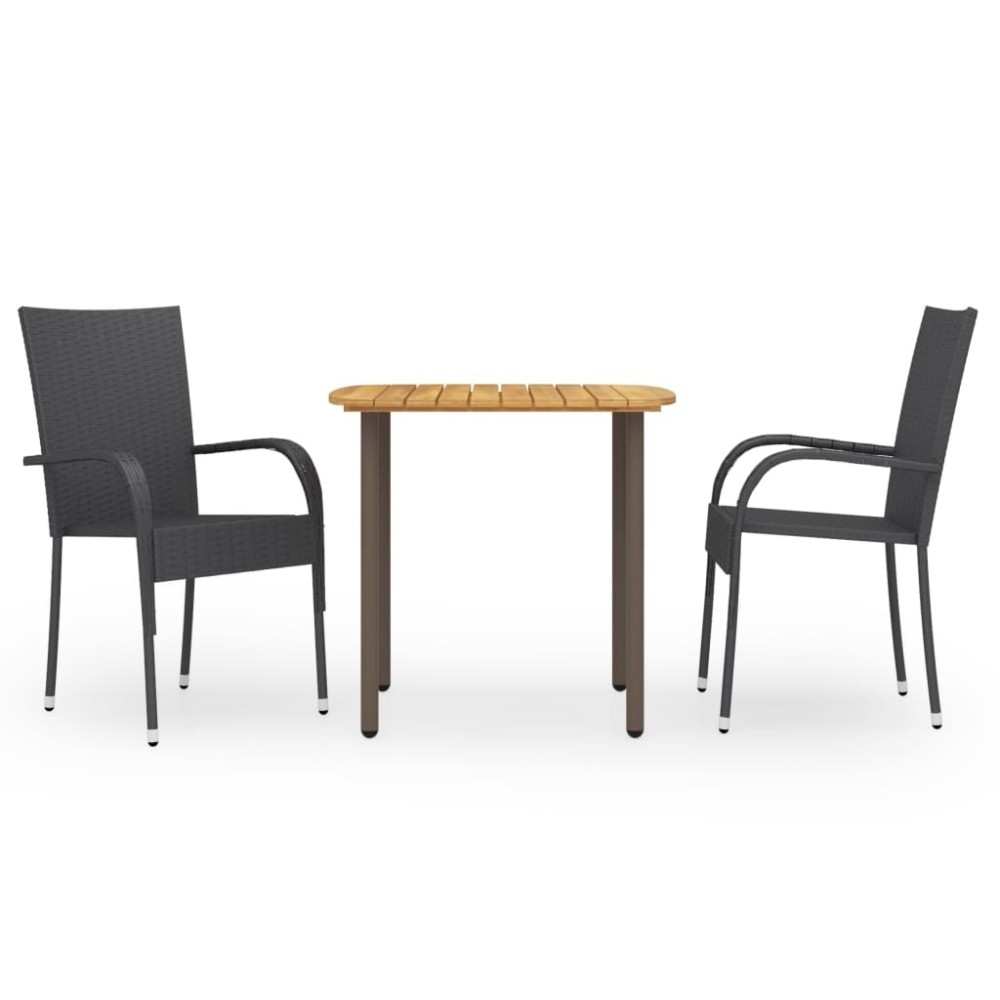 5 Piece Garden Dining Set Poly Rattan Grey