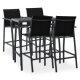 7 Piece Garden Bar Set Black