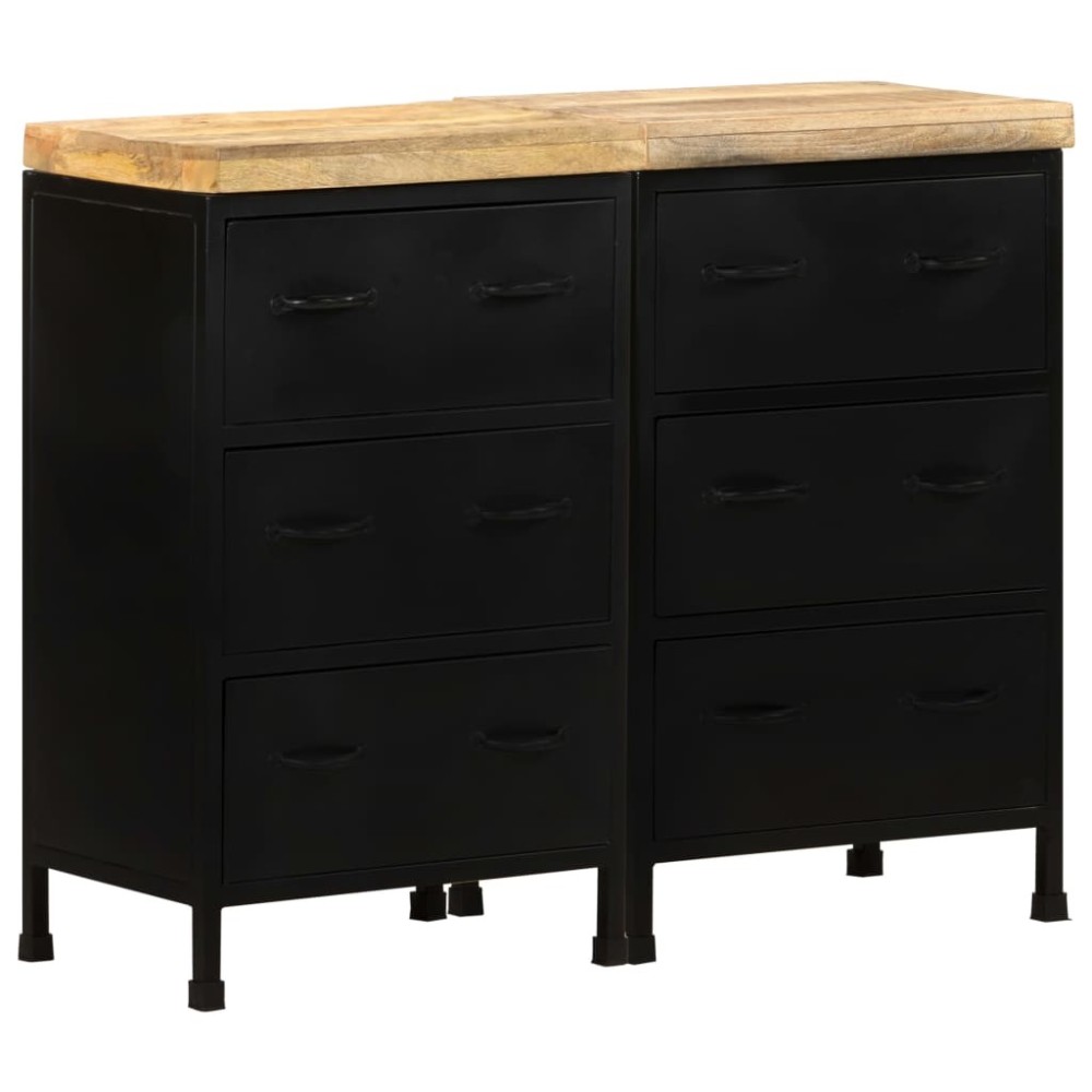 Sideboard mit 6 Schubladen Raues Mangoholz