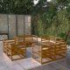 8 Piece Garden Lounge Set White Solid Pinewood