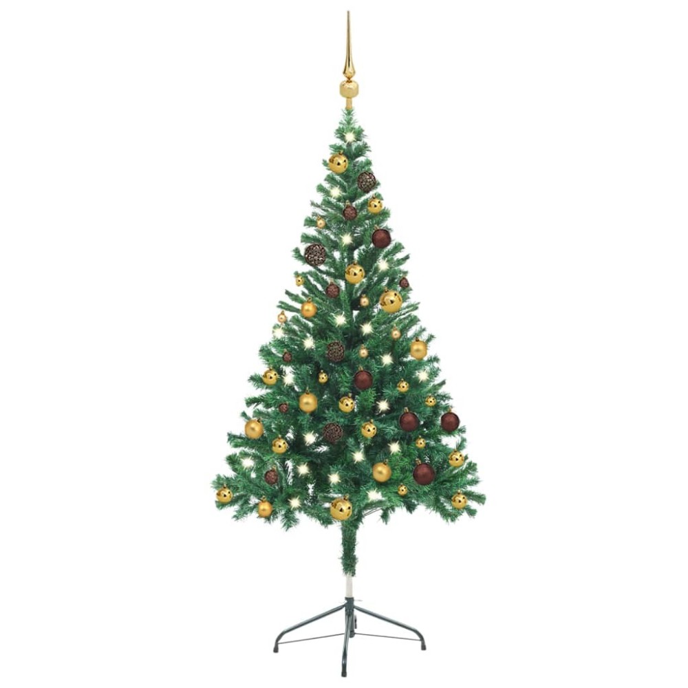 Artificial Christmas Tree with LEDs&Ball Set L 240 cm White