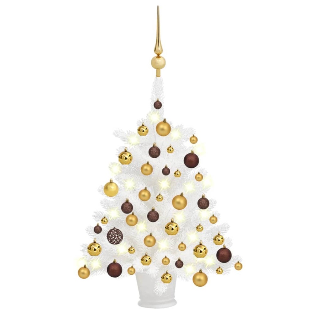 Artificial Christmas Tree with LEDs&Ball Set White 210 cm