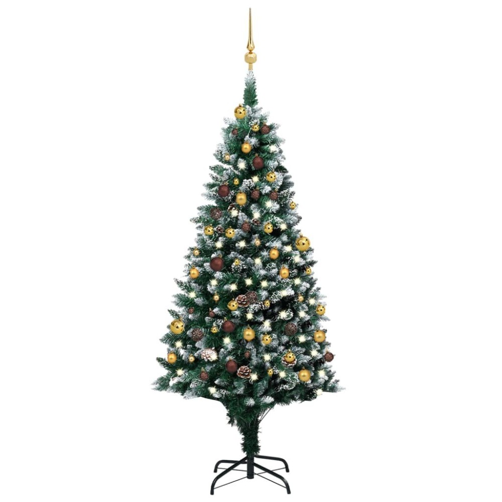 Artificial Christmas Tree with LEDs&Ball Set&Pine Cones 180 cm
