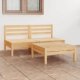 3 Piece Garden Lounge Set Black Solid Pinewood
