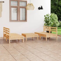 5 Piece Garden Lounge Set Black Solid Pinewood