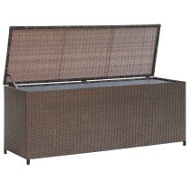 Garden Storage Box Grey 120x50x60 cm Poly Rattan