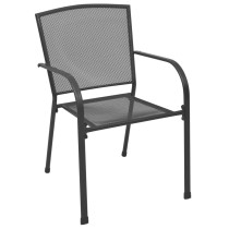 Outdoor Chairs 4 pcs Mesh Design Anthracite Steel