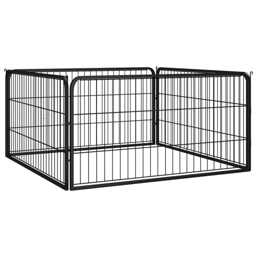 36-Panel Dog Playpen Black 100x50 cm Powder-coated Steel