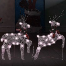 Christmas Reindeers 6 pcs White 120 LEDs