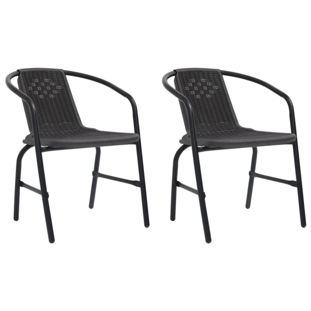 Garden Chairs 6 pcs Plastic Rattan and Steel 110 kg