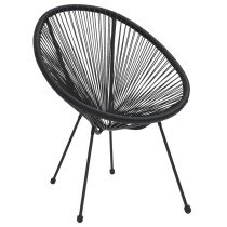 Garden Moon Chairs 2 pcs Rattan Black