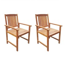 Garden Chairs 2 pcs Grey Solid Acacia Wood