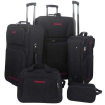 Five Piece Travel Luggage Set Red