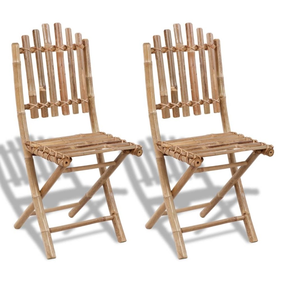 Foldable Outdoor Chairs Bamboo 4 pcs