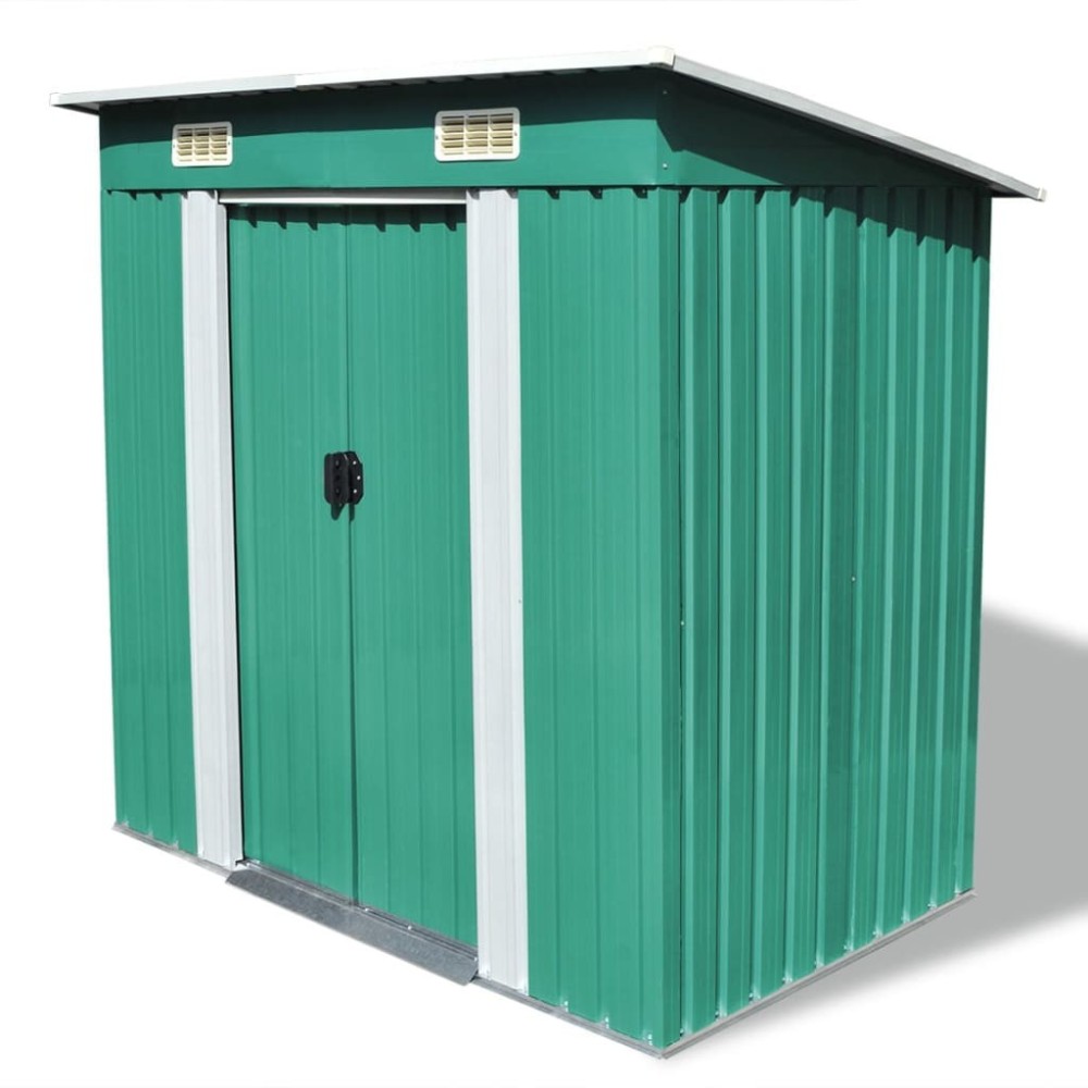 Garden Storage Shed Brown 194x121x181 cm Steel