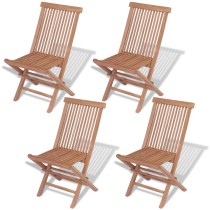 Folding Garden Chairs 2 pcs Solid Teak Wood