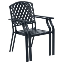 Outdoor Chairs 4 pcs Mesh Design Steel Black