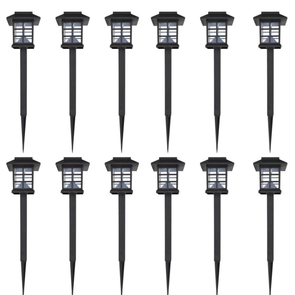 Outdoor Solar Lamp LED Light 12 pcs Spike 8.6 x 8.6 x 38 cm