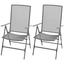 Stackable Garden Chairs 2 pcs Steel Grey