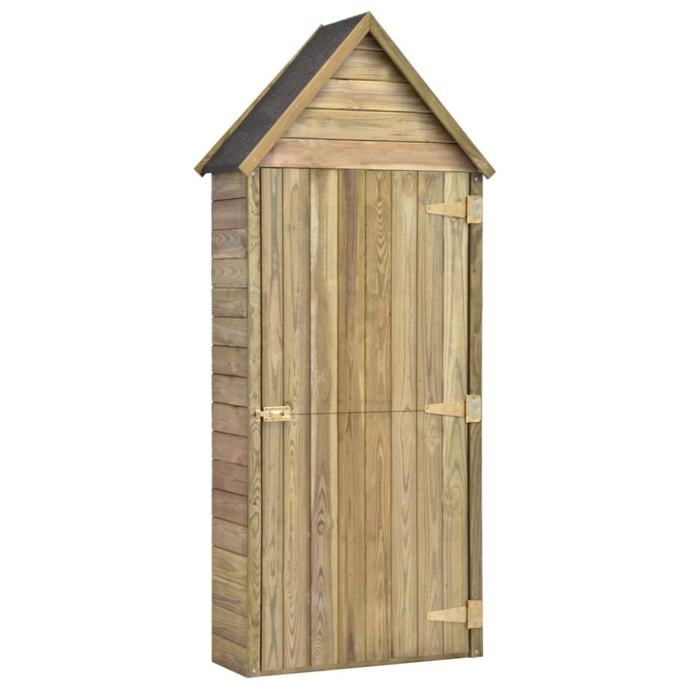 Garden Tool Shed with Door 107x107x220 cm Impregnated Solid Wood Pine