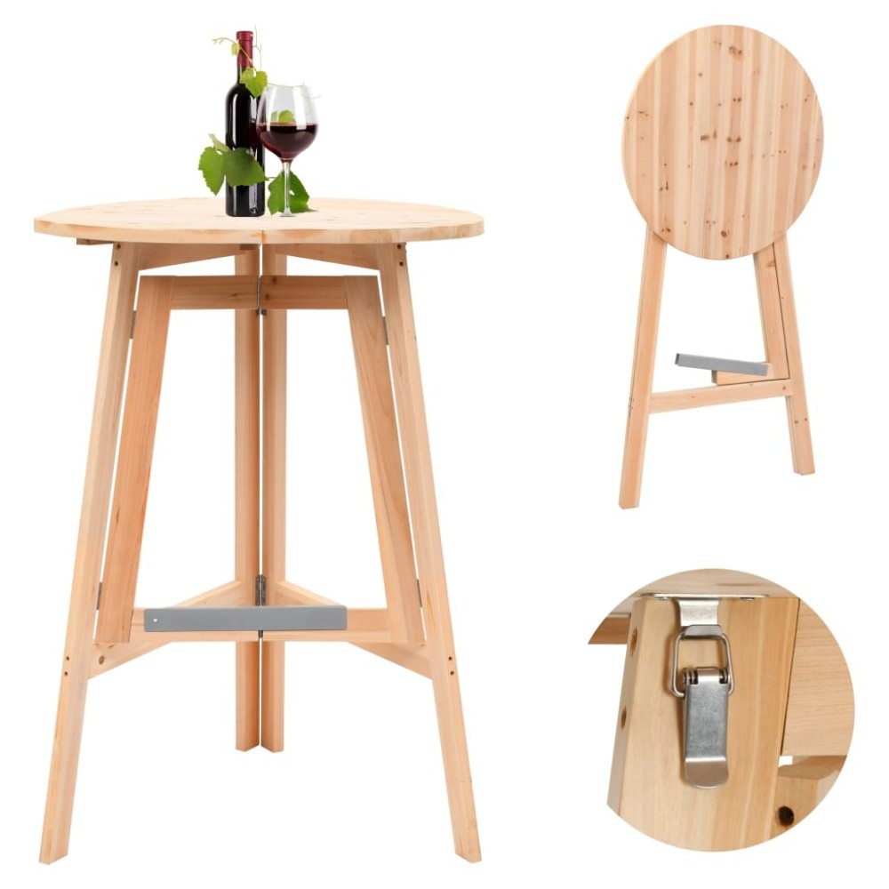 Foldable Bar Table 78 cm Fir Wood