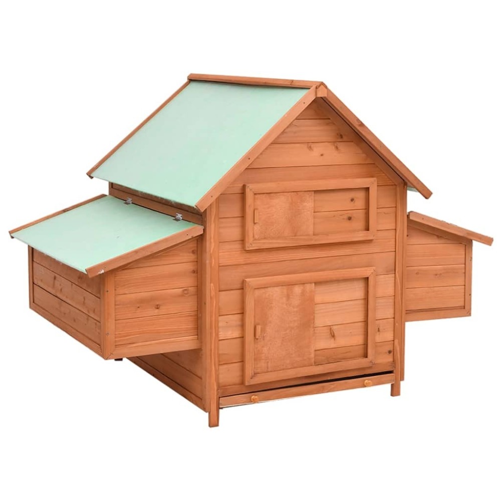 Chicken Coop Grey and White 152x96x110 cm Solid Firwood