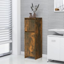 Bathroom Cabinet High Gloss Grey 30x30x95 cm Engineered Wood