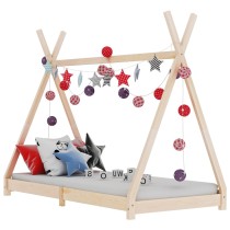 Kids Bed Frame White Solid Pine Wood 70x140 cm